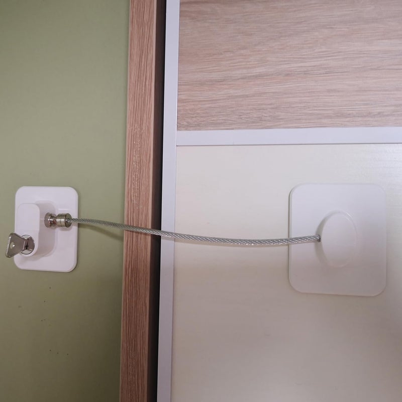 YEYA Refrigerator Lock, Baby Proof Cabinet Locks with Keys, Child Safety Locks for Cabinets 4 Pack - Image 5