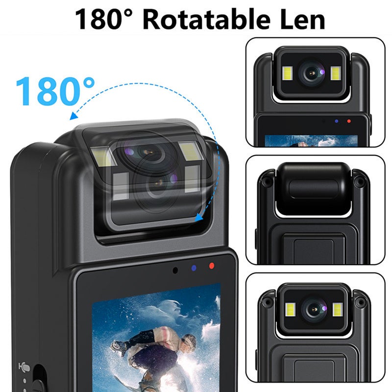 1080P WiFi Body Camera with Audio and Video Recording Wearable Body Cam Mini Clip-on Camera Camcorder with 180° Rotatable Lens Night Vision Motion Detection for Law Enforcement Delivery Personal - Image 5