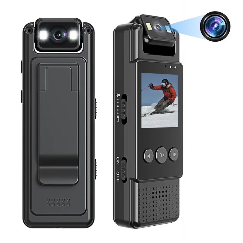 1080P WiFi Body Camera with Audio and Video Recording Wearable Body Cam Mini Clip-on Camera Camcorder with 180° Rotatable Lens Night Vision Motion Detection for Law Enforcement Delivery Personal - Image 1