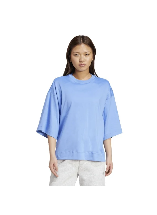 adidas W All Szn Sl T Blue Training T-Shirts For Women XS
