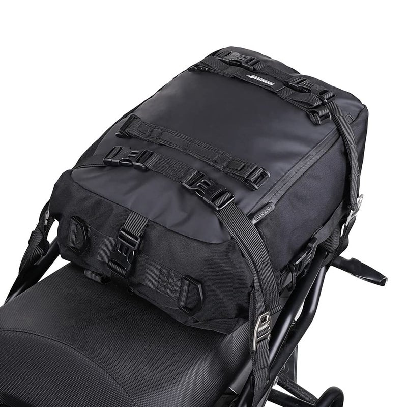 Rhinowalk Motor Saddle Bag Motorcycle Pannier Bag Waterproof Multifunctional Rear Rack Trunk Seat Bag Black 20L