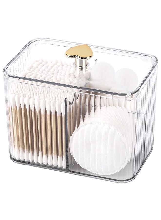 هومستر حامل موزع 3-قسم منظم الحمام النظيف جار 3 شبكات قطن ماسحة/باد/كرة حامل حاوية مستحضرات تجميل مخزن للغش - Image 1