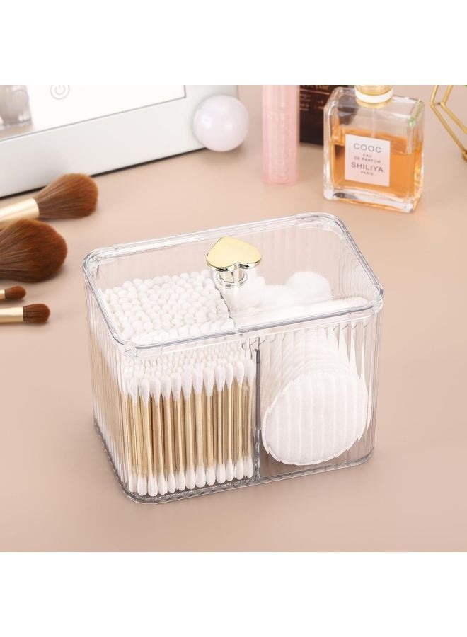 هومستر حامل موزع 3-قسم منظم الحمام النظيف جار 3 شبكات قطن ماسحة/باد/كرة حامل حاوية مستحضرات تجميل مخزن للغش - Image 2