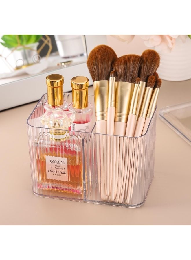 هومستر حامل موزع 3-قسم منظم الحمام النظيف جار 3 شبكات قطن ماسحة/باد/كرة حامل حاوية مستحضرات تجميل مخزن للغش - Image 5