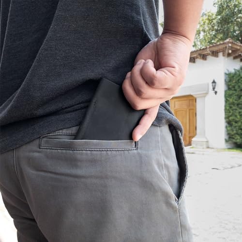 Hide & Drink, Bifold Card Holder Handmade from Full Grain Leather, Credit Card Storage, Money Organizer, Cash Case, Minimalist Wallet :: Charcoal Black - Image 3