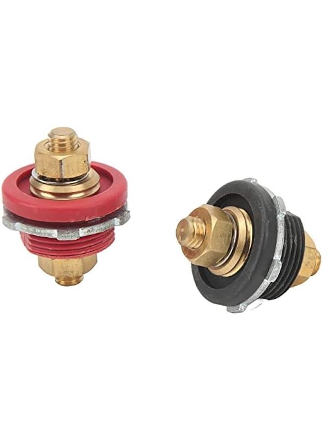 Generic 2 Pcs Thru Panel Battery Terminal Connectors, 3/8in 250a Positive Negative Junction Stud Post, Red and Black Terminal Posts for Automobiles, Rvs, Boats, Yachts, Race Cars, Farm Vehicles  - Image 1