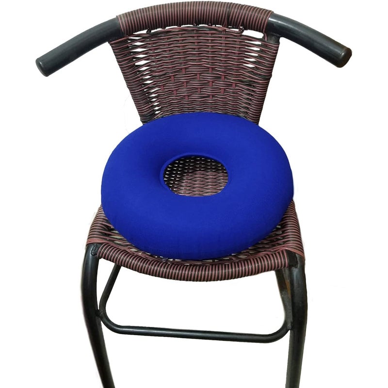Shineyid 2 Pack Donut Pillow, Inflatable Donut Cushion for Tailbone Pain,Hemorrhoid Seat Cushion, Round Wheelchairs Seat Cushion for Home, Car or Office Chair (15" Dark Blue & Light Blue) - Image 4