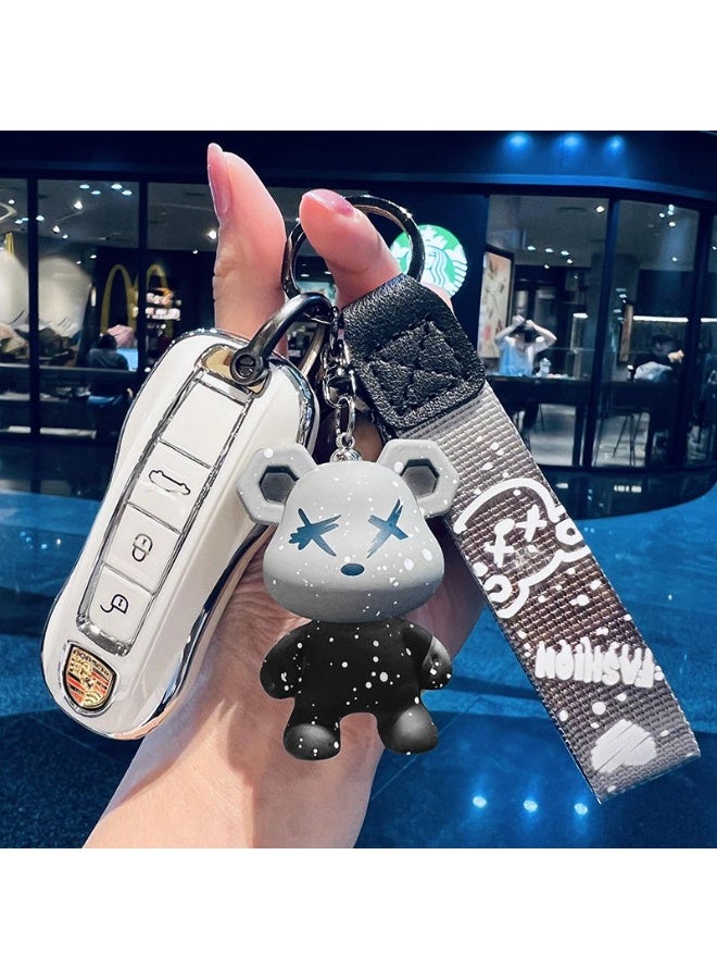 بورشه ديزاين كيس مفتاح بورشه لـ Cayenne ، Macan ، Panamera ، سيارة 718 ، Taycan ، 911 ، مجموعة حماية جديدة للرجال والنساء - Image 1