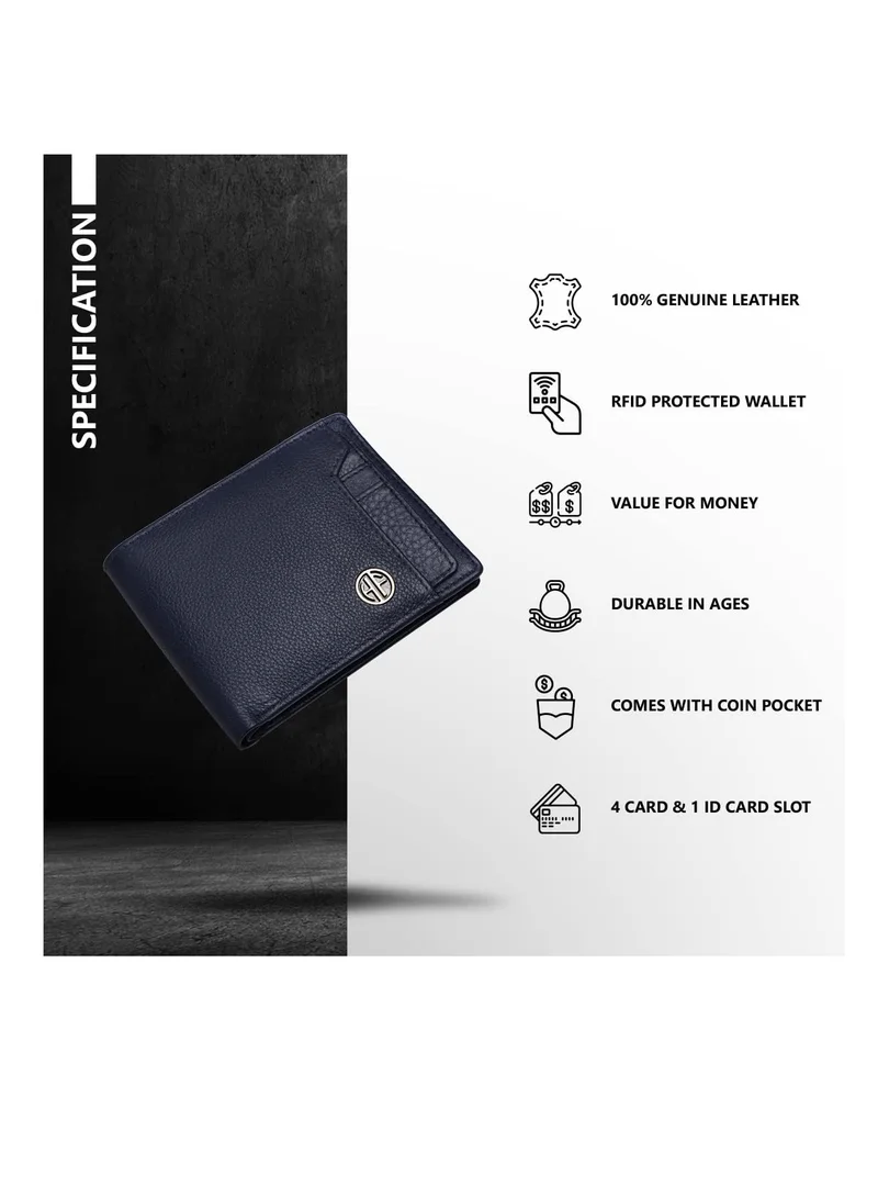  هاموندز فلاي كاتشر محفظة RFID جلدية للرجال (HF577V)، أزرق، حديث