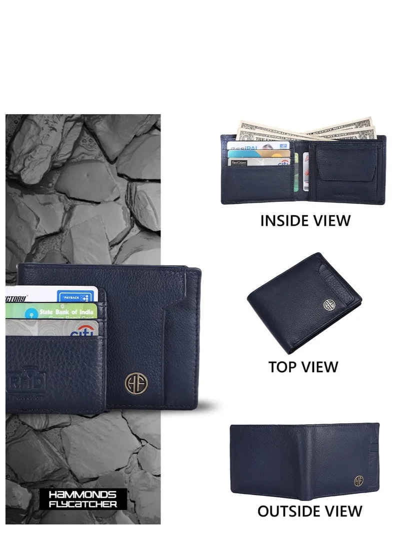 HAMMONDS FLYCATCHER  Leather Men's RFID Wallet (HF577V), Blue, Modern  | Best Price UAE