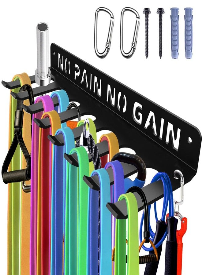 Sahans Home Gym Accessories Organization Storage Rack Equipment For Home 8 Hook Wall Hanger Display Gear Barbells Resistance Bands Jump Ropes Lifting Belt Hanger Accessories Hardware Included (No Pain No Gain M) - Image 1