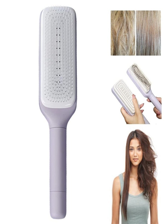 SKYWORK Self-Cleaning Anti-Static Massage Comb, 4-in-1 Detangling Hair Brush for Adults & Kids, Self-Cleaning Hairbrush with Massage Bristles, Anti-Frizz Detangler Comb for Smooth & Healthy Hair (Design 1) - Image 1