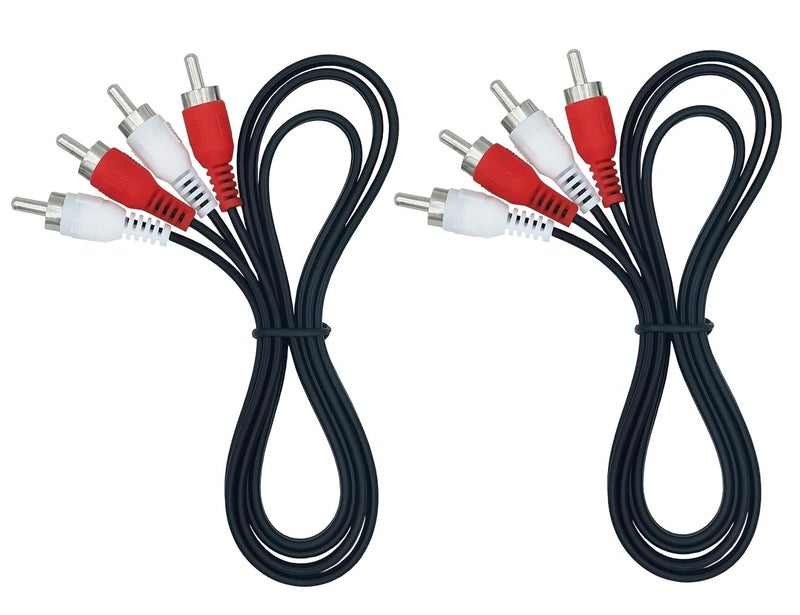 ZHLATECK RCA Stereo Audio Cable, 3FT 2-RCA Male to 2-RCA Male Cable Compatible for Amplifier Speaker VHS VCR DVD 2-Pack - Image 1