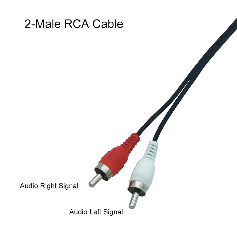 ZHLATECK RCA Stereo Audio Cable, 3FT 2-RCA Male to 2-RCA Male Cable Compatible for Amplifier Speaker VHS VCR DVD 2-Pack - Image 2