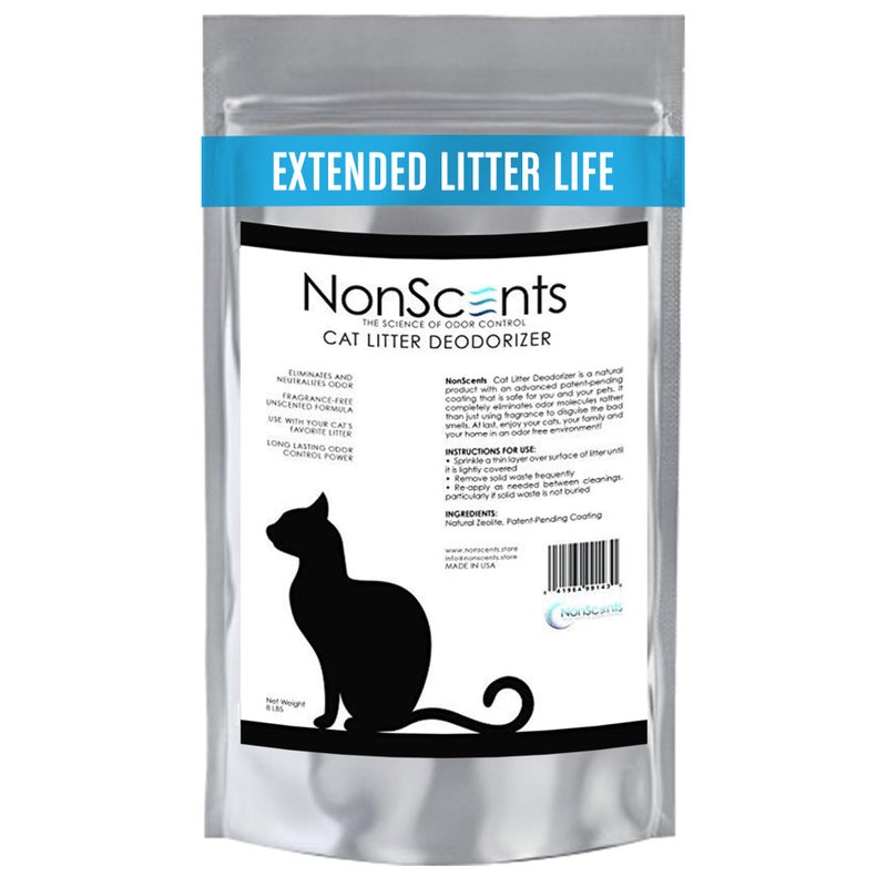 NonScents Cat Litter Deodorizer Litter Box Odor Eliminator Less Scooping Extends Kitty Litter Lifespan FragranceFree Formula Eliminates Unpleasant Cat Odors 8 Pound Bag