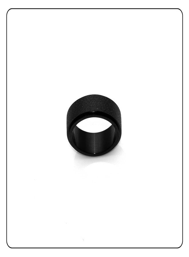 Fusamk Fashion Black Fidget Spinner Ring Stainless Steel Frosted Band Ring(Black(9)) - Image 4