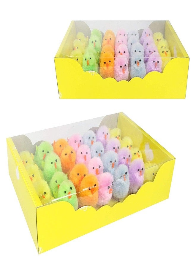 DearSun Pack of 28pcs,2.16" H Rainbow Colors Easter Chicks Chenille Chicks Easter Cute Fluffy Chicks Decoration Perfect Easter Basket Fillers Big Size - Image 3