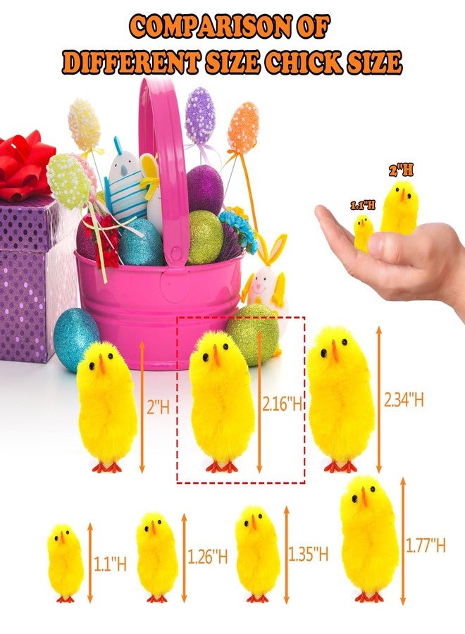 DearSun Pack of 28pcs,2.16" H Rainbow Colors Easter Chicks Chenille Chicks Easter Cute Fluffy Chicks Decoration Perfect Easter Basket Fillers Big Size - Image 4