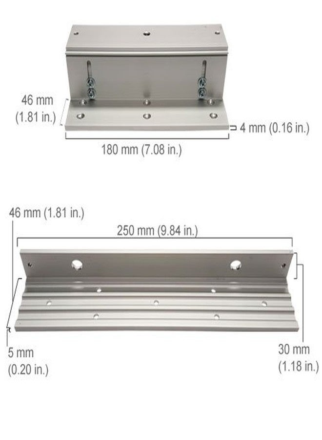 Visionis FPC-5192 600lbs Indoor Electromagnetic Lock with 600 lbs L and Z Bracket for Inswinging Door Access Control Maglock - Image 3