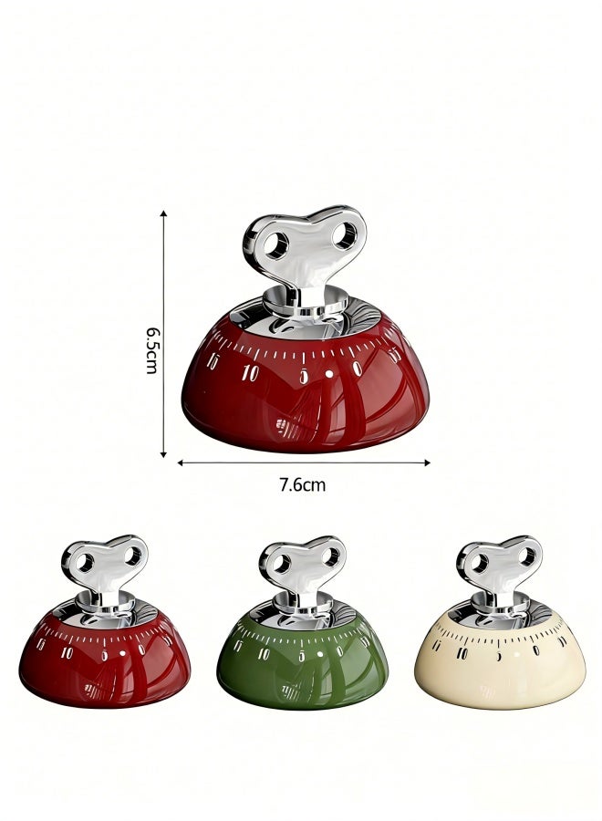 موقتات المطبخ للطبخ، 100٪ موقتات الطبخ الميكانيكية، لا بطاريات مطلوبة، المغناطيسية الخلفية.  (أحمر) - Image 1