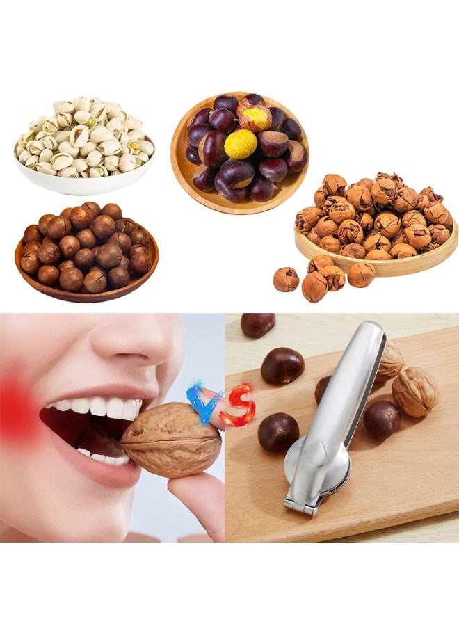 JZS Nutcracker Chestnut Clip,304 Stainless Steel Chestnut Cutter Tool Pistachio Nut Opener Macadamia Nut Knife,Walnut Opener,Metal Nut Opener Plier Multifunction Nutcracker - Image 5