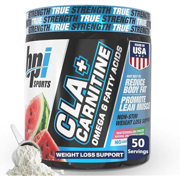 BPI Sports CLA+Carnitine – CLA L Carnitine & Linoleic Acid – L Carnitine Supplement for Weight Loss, Metabolism & Lean Muscle – Caffeine Free – Watermelon – 50 Servings – 12.34 oz - Image 1