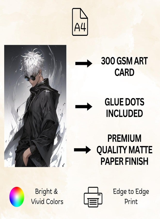 Posters Inc Set of 12 Anime Gojo Posters for Wall, Home Decoration Items for Living Room, Aesthetic Wall Stickers for Bedroom, Birthday Gift for Men, 300 GSM A4 Size Paper, Glue Dots Included - Image 4