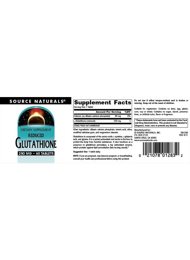 Source Naturals Glutathione, Supplement For Liver Support, 250mg - 60 Tablets - Image 4