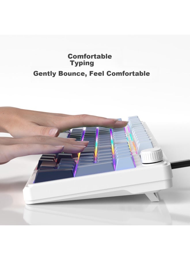 Magegee Gk960 Gaming And Office Keyboard, Customizable 98-Key Mechanical Feel Wired Keyboard, Rgb Side-Engraved Gradient, For Desktop And Laptop Computers, Side-Engraved Blue And Black - Image 3