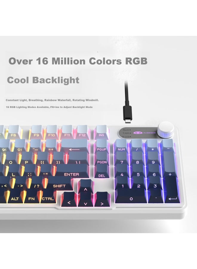 Magegee Gk960 Gaming And Office Keyboard, Customizable 98-Key Mechanical Feel Wired Keyboard, Rgb Side-Engraved Gradient, For Desktop And Laptop Computers, Side-Engraved Blue And Black - Image 2