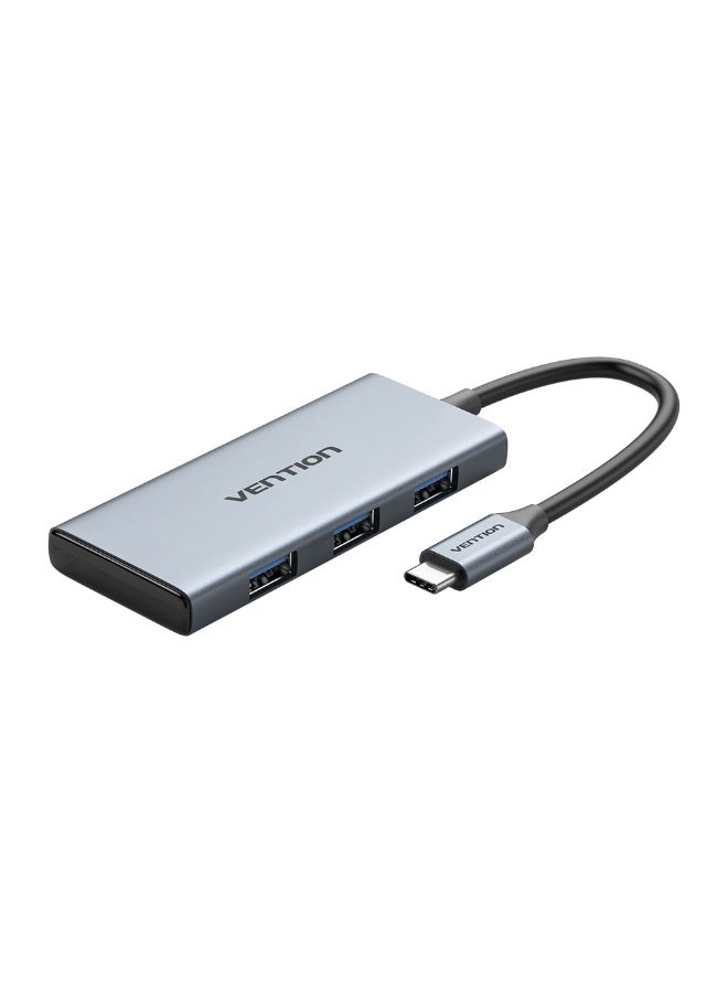 VENTION USB-C to HDMI/USB 3.0x3/SD/TF Docking Station Aluminum Alloy Type 0.15M Gray Model # TOOHB - Image 1