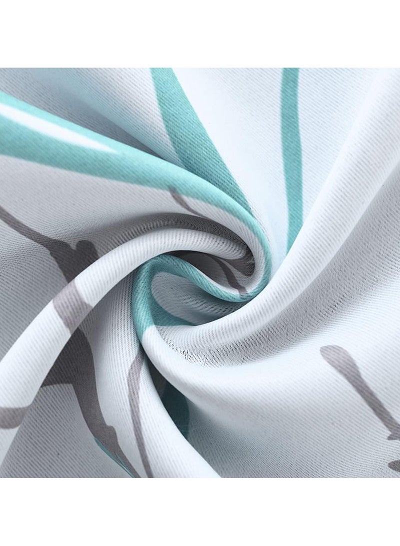 Mmmon 100% Blackout Curtains BlueWhite Tree Liner Curtains for Bedroom, BranchPartterned Curtains 132cm×214cm Long for LivingRoom, Room Darkening Thermal insulatedDrapes, Grommet,2 Pcs(Bluewhtie) - Image 2