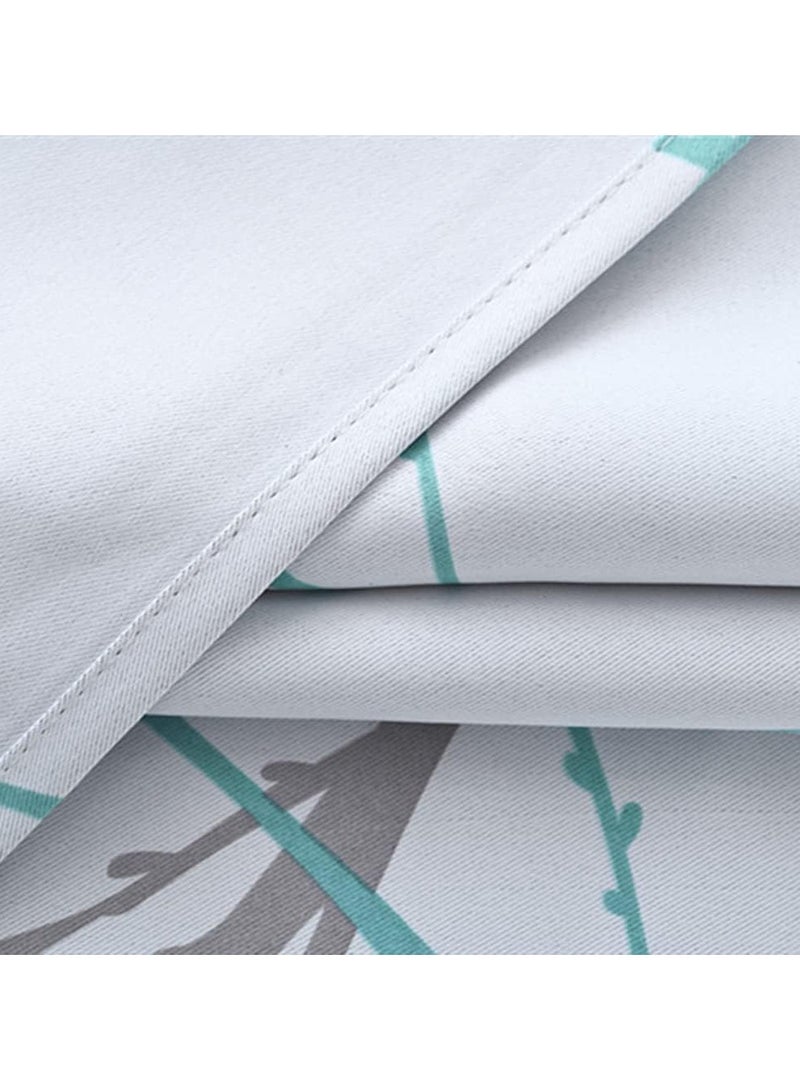 Mmmon 100% Blackout Curtains BlueWhite Tree Liner Curtains for Bedroom, BranchPartterned Curtains 132cm×214cm Long for LivingRoom, Room Darkening Thermal insulatedDrapes, Grommet,2 Pcs(Bluewhtie) - Image 3