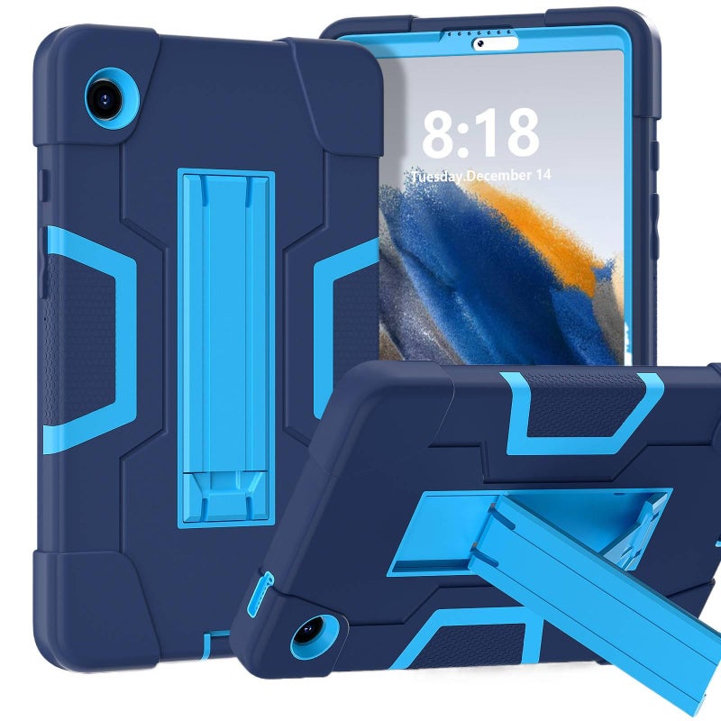 حافظة سامسونج تاب مقاومة للصدمات متوافقة مع Samsung Galaxy Tab A11 Plus / Samsung Galaxy Tab A8 باللون أسود مع غطاء حماية ووظيفة حامل وحمل يومي للتابلت مقاوم للصدمات بوظيفة حامل S. - Image 1