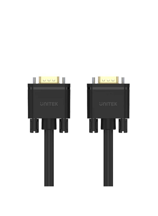 UNITEK Unitek 3 Meter VGA 15 Pin (3C+6) Monitor Cable – High-Quality Analog Video Cable for PC, Laptop, Projector, and Monitor – Durable Build with Stable Signal Transmission – Black  - Image 3