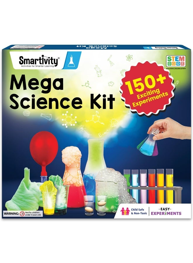 سمارتيفيتي مجموعة سمارتيفيتي ميجا ساينس، أكثر من 150 تجربة علمية للأطفال من 6 إلى 14 عامًا | هدايا عيد ميلاد للأولاد والبنات | لعبة تعليمية في مجالات العلوم والتكنولوجيا والهندسة والرياضيات للأطفال من 6 إلى 14 عامًا - Image 1