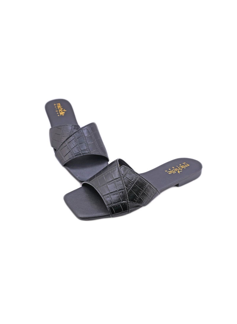 Michelle Morgan 092-2262 Michelle Morgan Casual Ladies Slides  Black  - Image 2