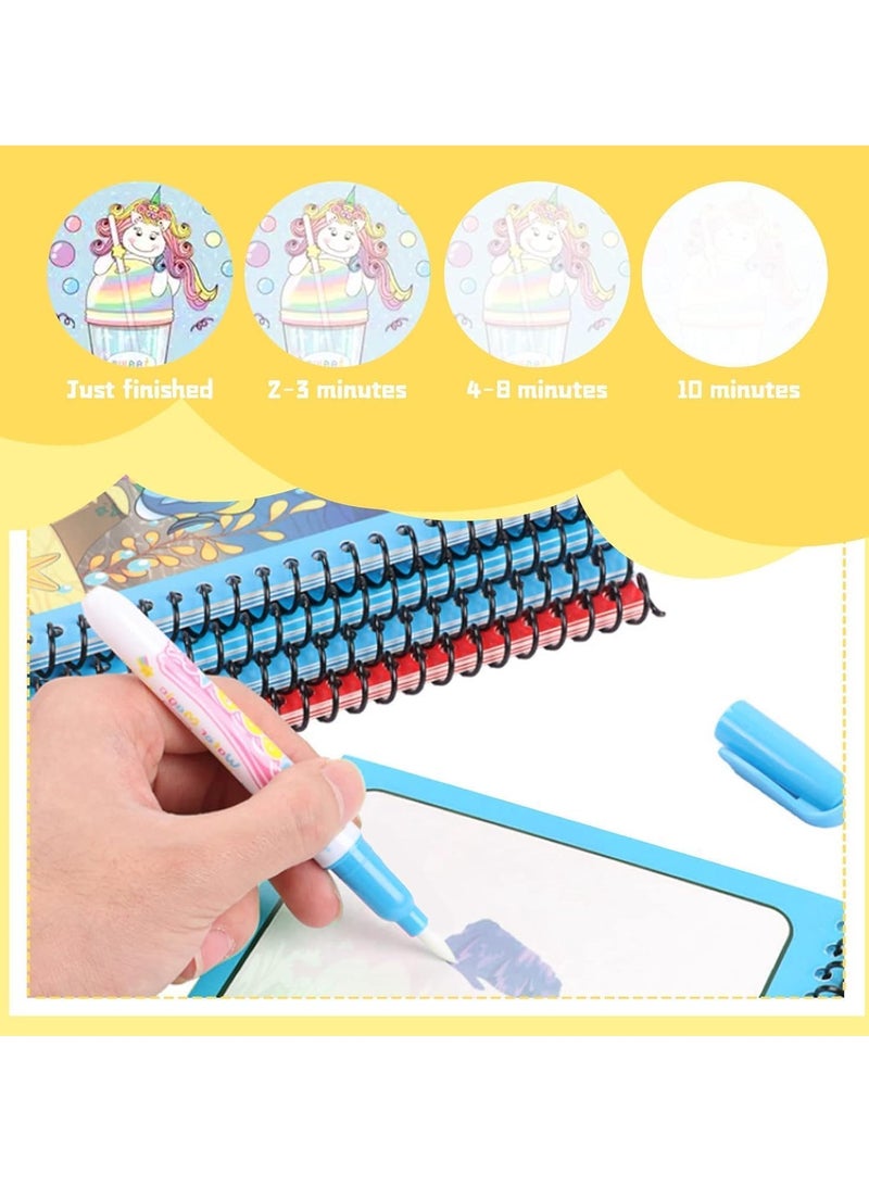 5 Pack Reusable Water Coloring Books for Toddlers, Paint with Water Books, Mess-Free Coloring Book, Portable Educational Doodle Drawing Toy, Improving Children's Imagination, Color Perception，Random pen color - Image 5