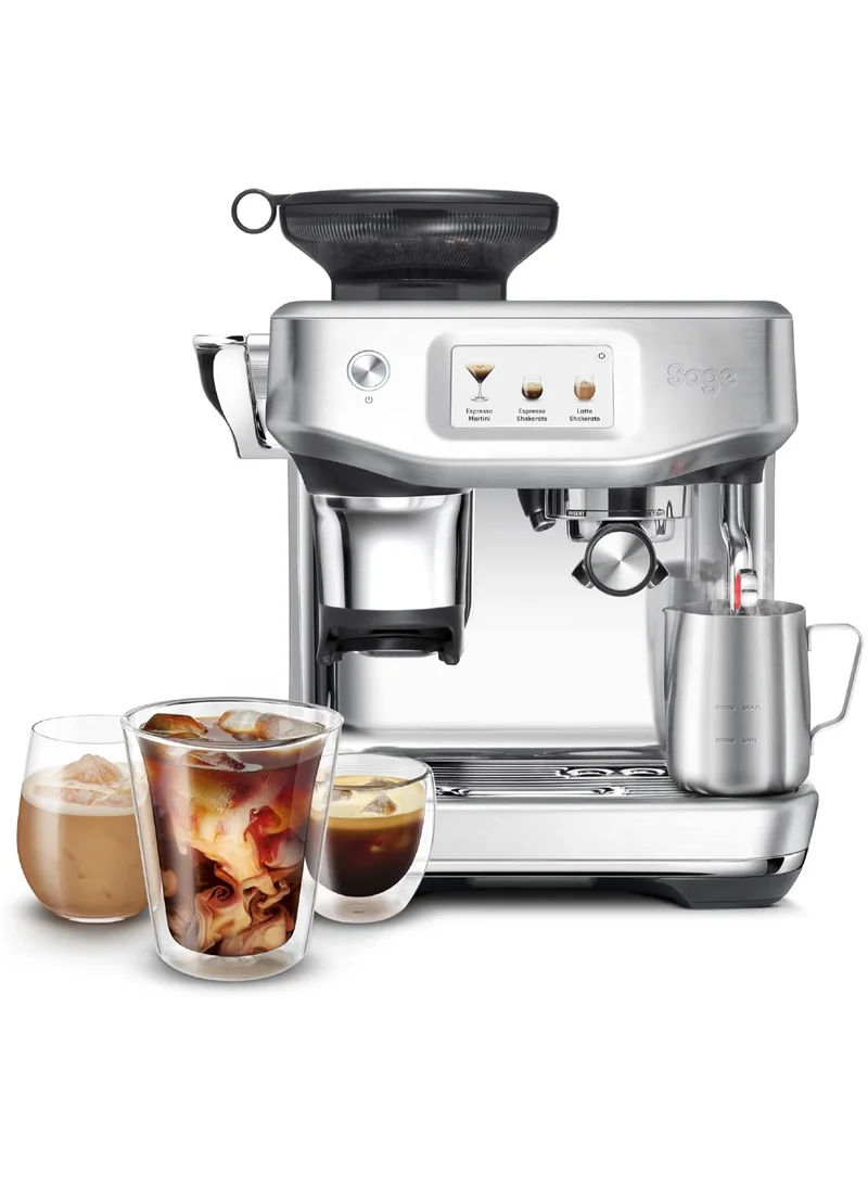 Sage The Barista Touch Impress –Bean-to-Cup Espresso Machine,Hands-Free microfoam,ThermoJet Heating,Cold Brew Function,Touchscreen – Black Truffle - UAE Version,2 Year Manufacturer Warranty
