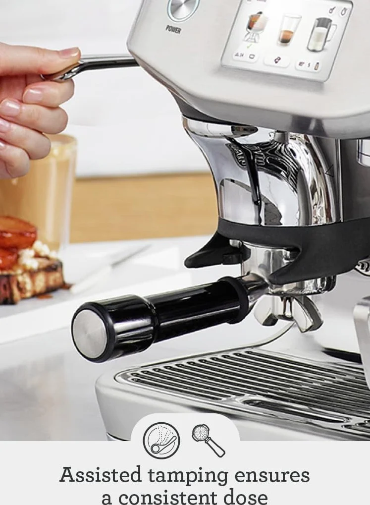 Sage The Barista Touch Impress –Bean-to-Cup Espresso Machine,Hands-Free microfoam,ThermoJet Heating,Cold Brew Function,Touchscreen – Black Truffle - UAE Version,2 Year Manufacturer Warranty
