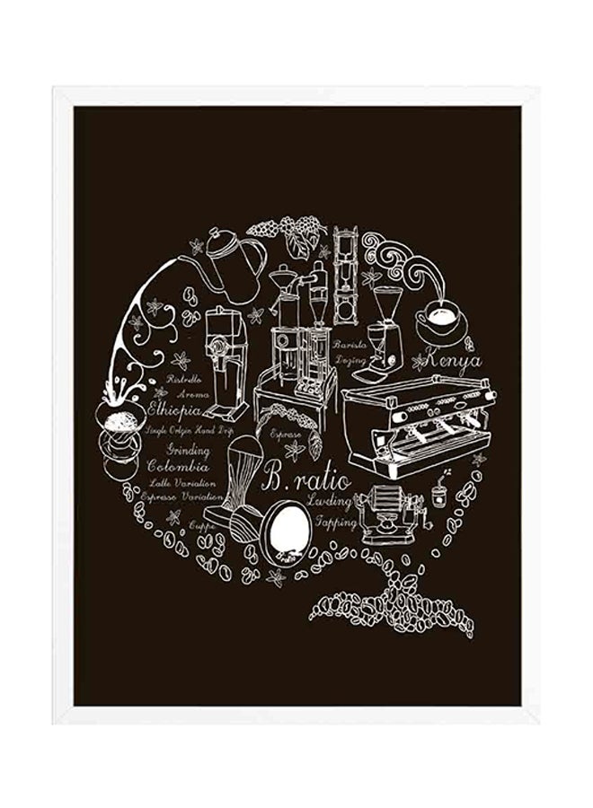 LOWHA Wooden Framed Decorative Wall Art Painting White/Black - Image 1