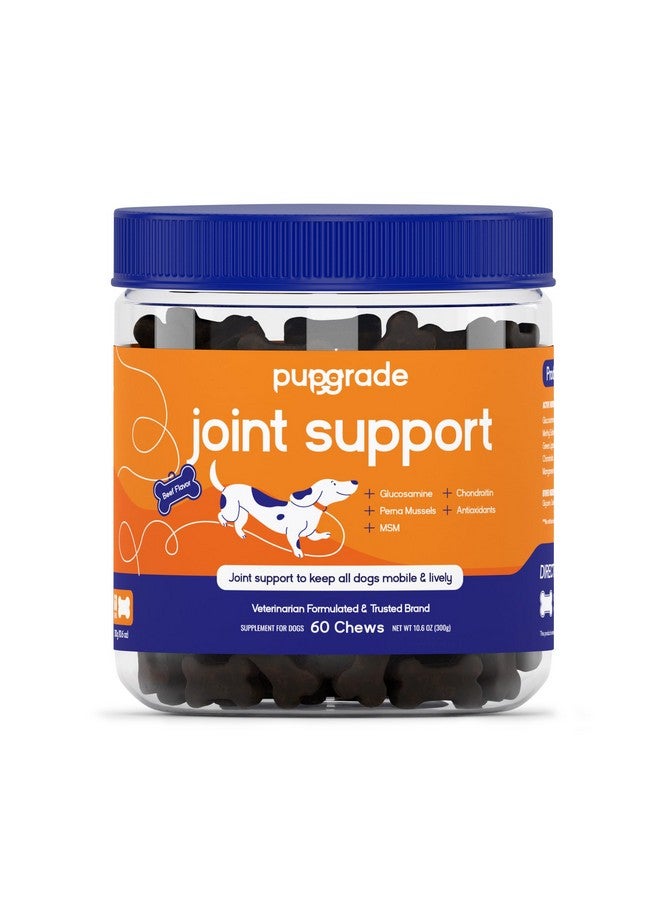 PupGrade Joint Support Supplement for Dogs - Natural Glucosamine Chondroitin with MSM - Hip & Joint Pain Relief - Recommended for Hip Dysplasia, Arthritis & Joint Disease - USA Tested - 60 Chews - Image 1