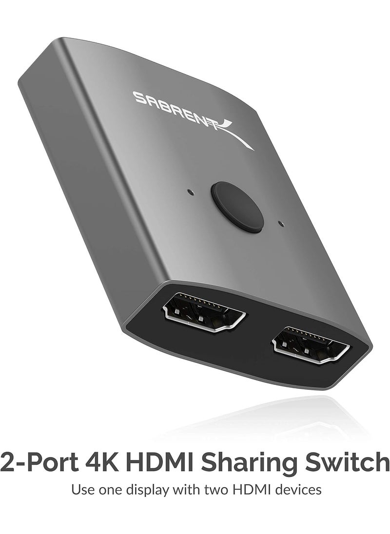 SABRENT Sabrent 2Port 4K Dual HDMI Sharing Switch  USB 20 Sharing Switch up to 4 Computers and Peripherals LED Device Indicators  - Image 2