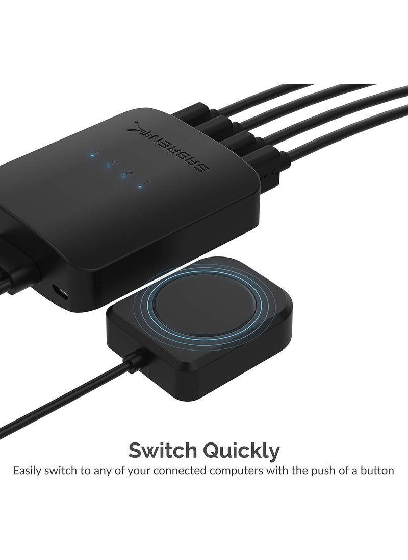 SABRENT Sabrent 2Port 4K Dual HDMI Sharing Switch  USB 20 Sharing Switch up to 4 Computers and Peripherals LED Device Indicators  - Image 5