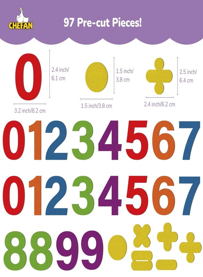 CHEFAN Felt Numbers for Kids, Board Pieces, Precut Story Pieces, Figures, Number Learning Toy for Counting, Math Counters for Preschool Kindergarten - Image 2