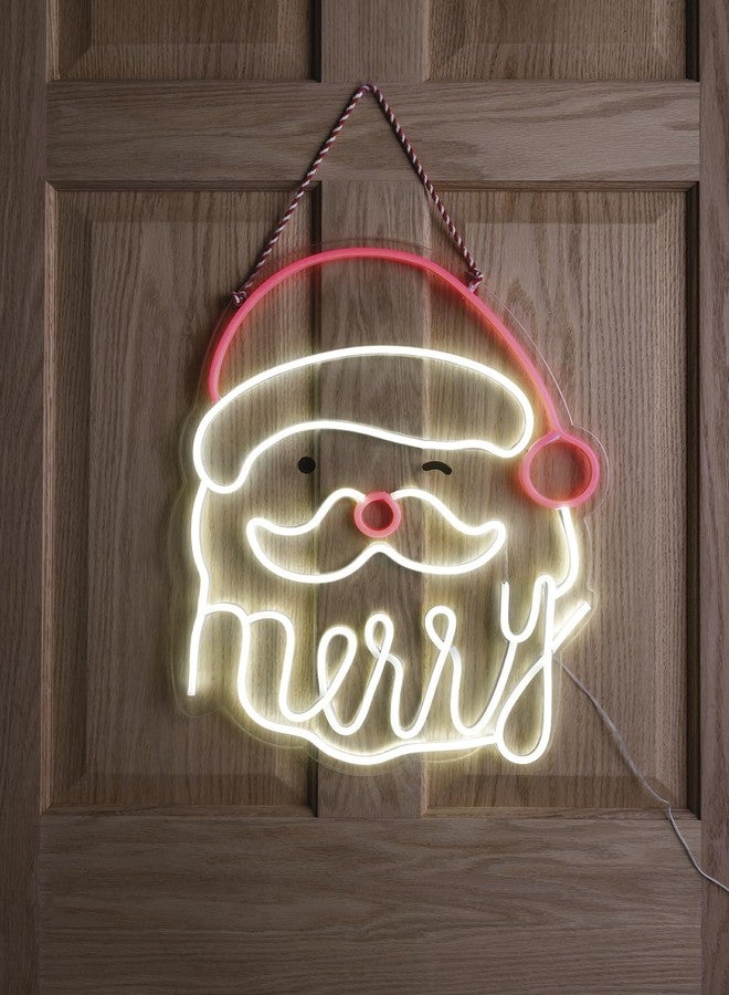 Mud Pie Christmas Neon Santa Door Hanger - Image 2