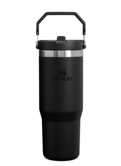 STANLEY IceFlow Stainless Steel Tumbler with Straw Vacuum Insulated Water Bottle for Home, Office or Car - Reusable Cup with Leak-Resistant Flip Straw, Keeps Drinks Cold for 12 Hours or Iced for 2 Days, 30 oz Black
