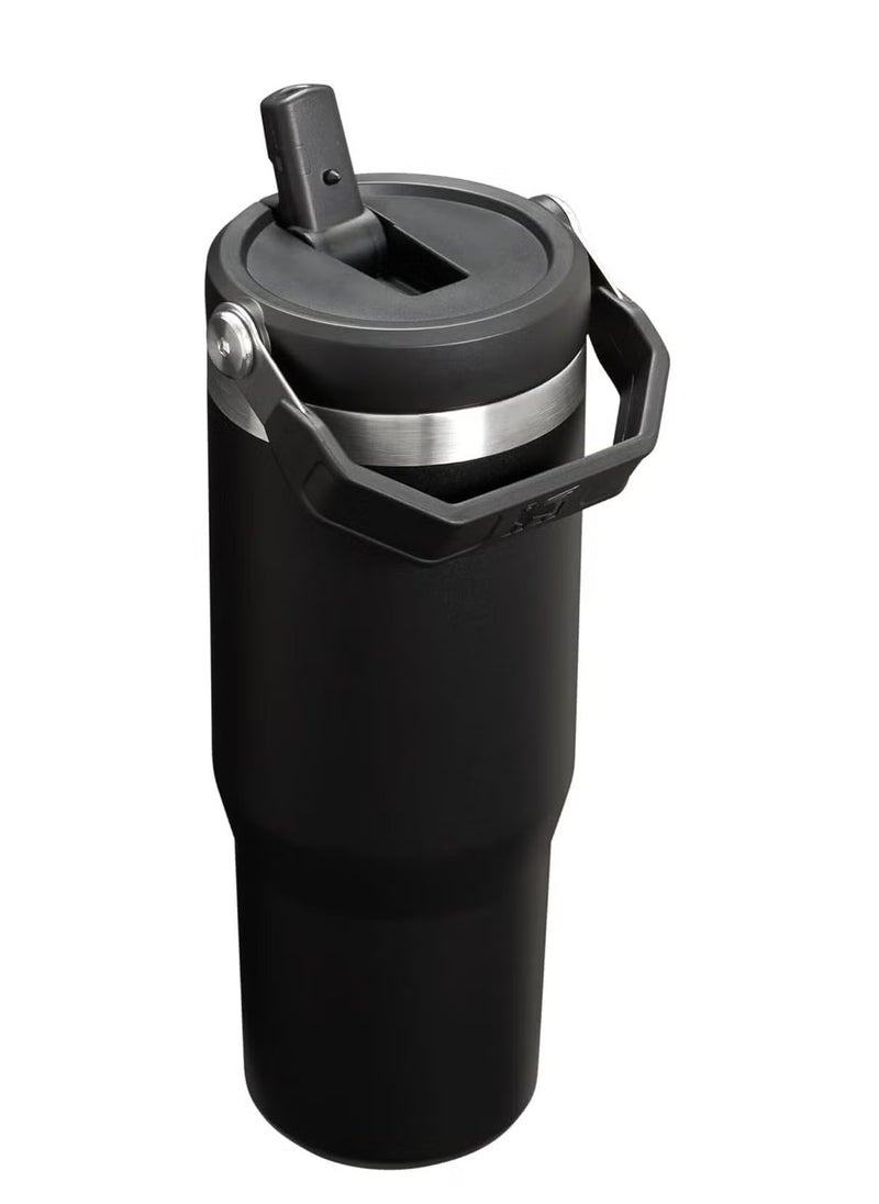 Stanley - STANLEY IceFlow Stainless Steel Tumbler with Straw Vacuum Insulated Water Bottle for Home, Office or Car - Reusable Cup with Leak-Resistant Flip Straw, Keeps Drinks Cold for 12 Hours or Iced for 2 Days, 30 oz Black - Image 1