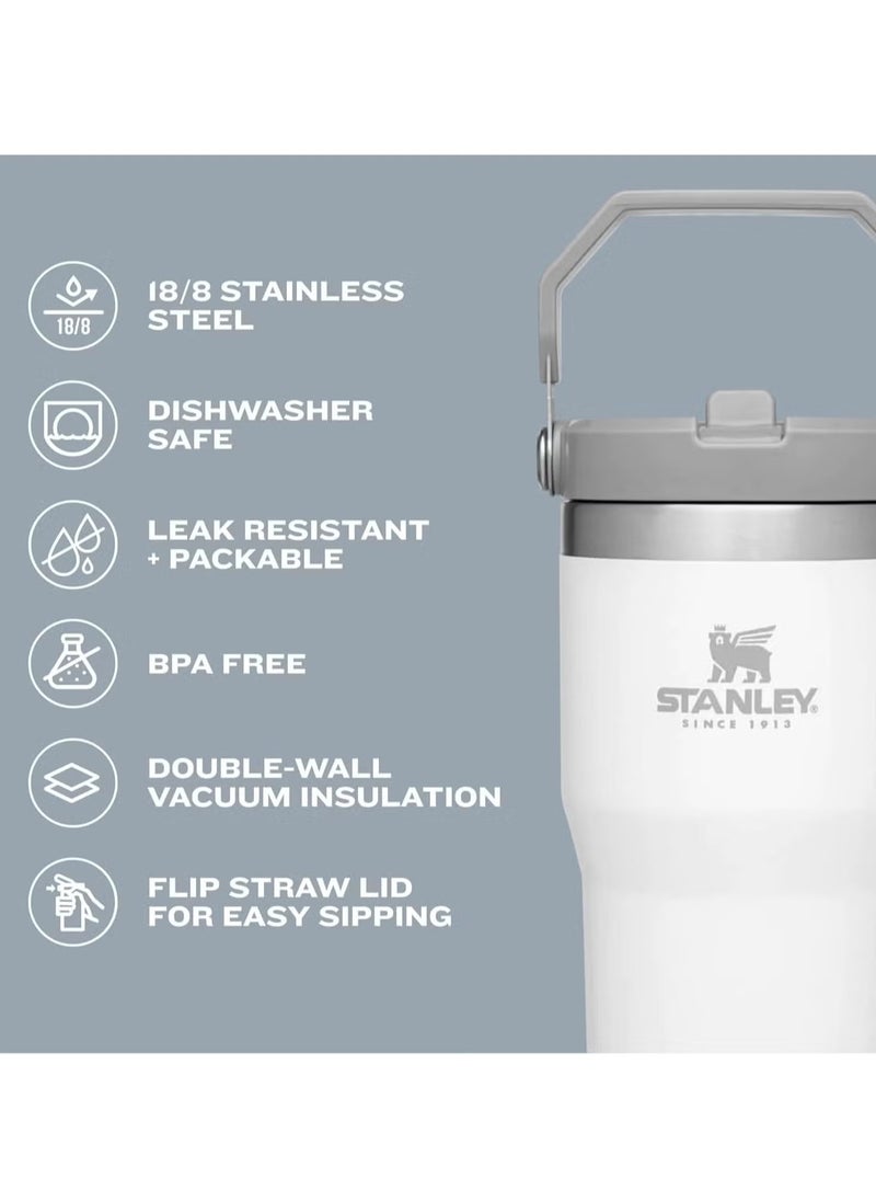 Stanley - STANLEY IceFlow Stainless Steel Tumbler with Straw Vacuum Insulated Water Bottle for Home, Office or Car - Reusable Cup with Leak-Resistant Flip Straw, Keeps Drinks Cold for 12 Hours or Iced for 2 Days, 30 oz Black - Image 1