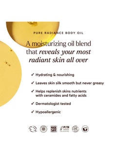 True Botanicals Pure Radiance Body Oil | Anti-Aging Body Oil for All Skin Types | Moisturize & Restore Skin Health | Dermatologist Tested, All Natural, Vegan, Clinically Proven | 3.9 fl oz | 114 ml  - Image 2
